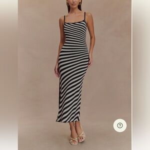 Raven striped Maxi midi dress